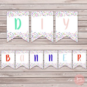 DIY Sprinkle theme banner - Instant Download - Printable
