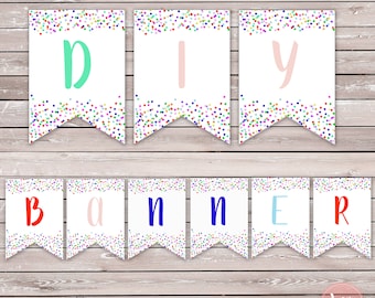 DIY Sprinkle theme banner - Instant Download - Printable