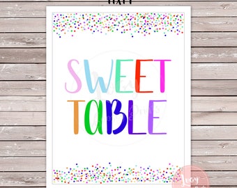 Sweet Table Sign, Instant Download, Sprinkles Theme