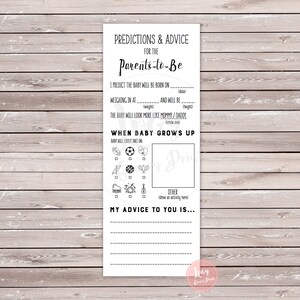 Prédictions et cartes de conseils Téléchargement instantané - Baby Shower / Saupoudrer