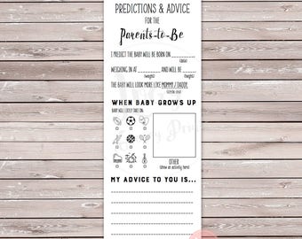 Predictions & Advice Cards Instant Download - Baby Shower / Sprinkle