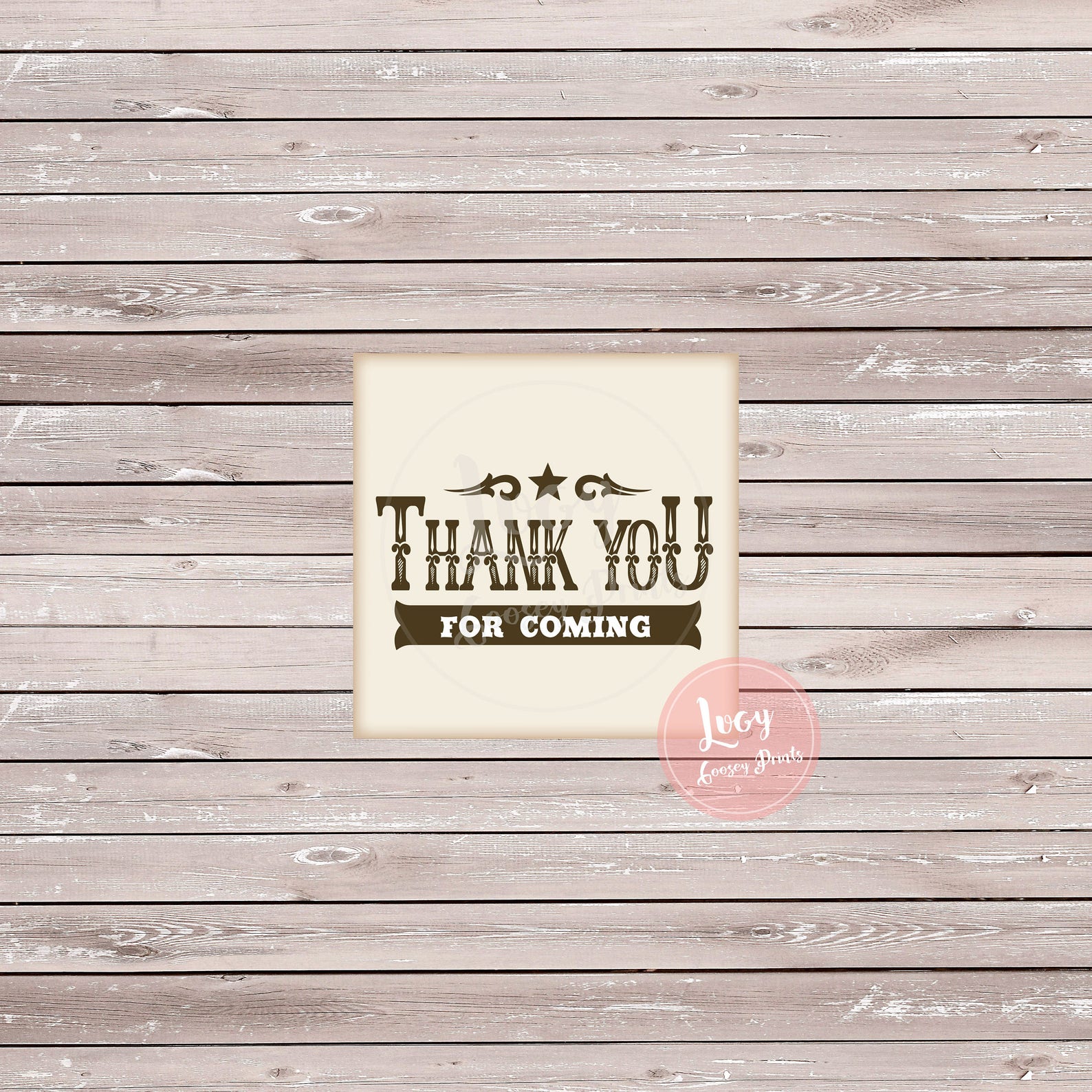 Western Theme Thank You Tags - Instant Download - Printable Party Favor ...