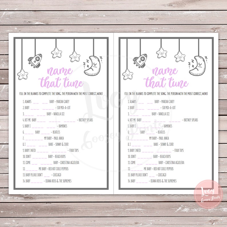 Name That Tune Printable Game Instant Download Baby Shower / Sprinkle
