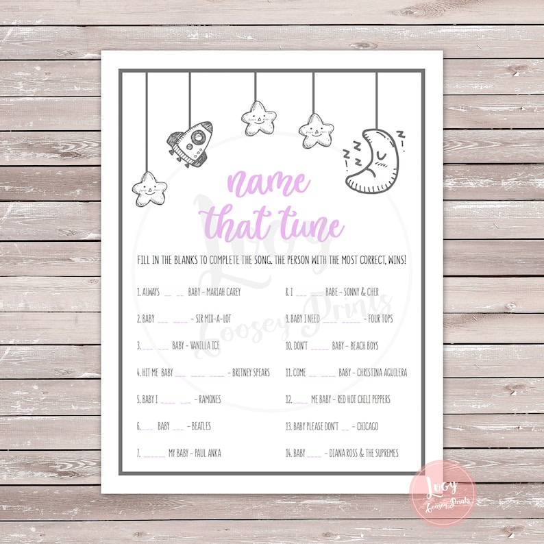 Name That Tune Printable Game - Instant Download - Baby Shower ...