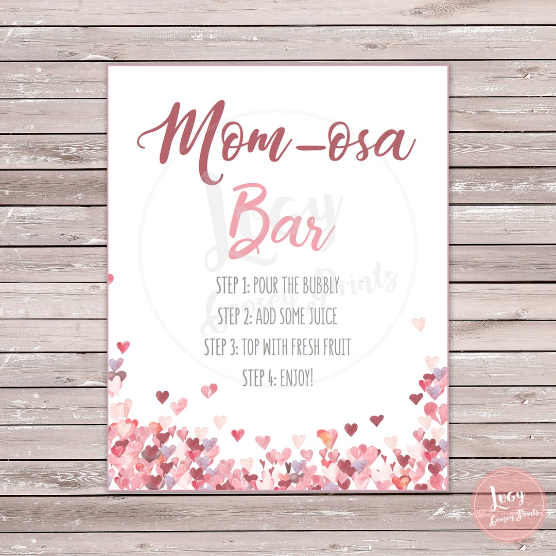 Momosa Bar Printable Sign - Instant Download - Baby Shower - Baby ...
