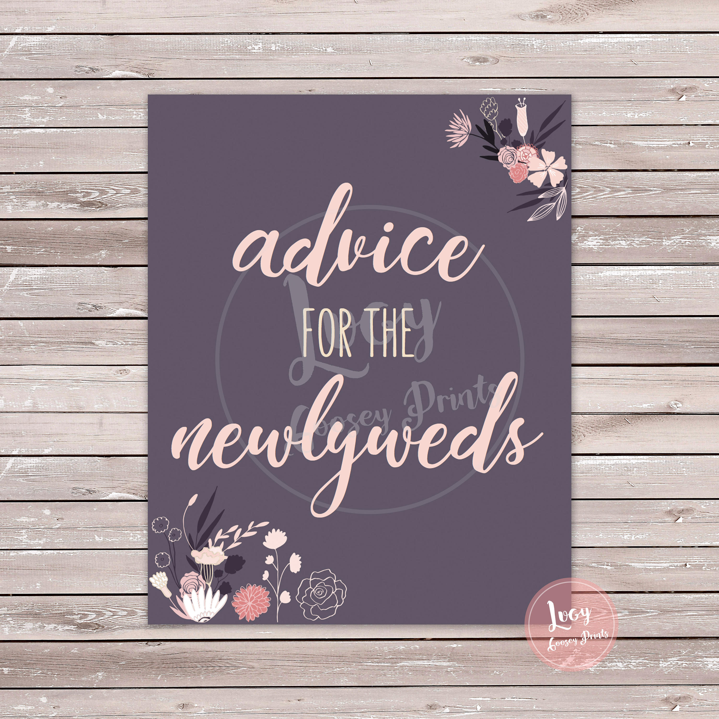Advice for the Newlyweds Printable Instant Download - Etsy España