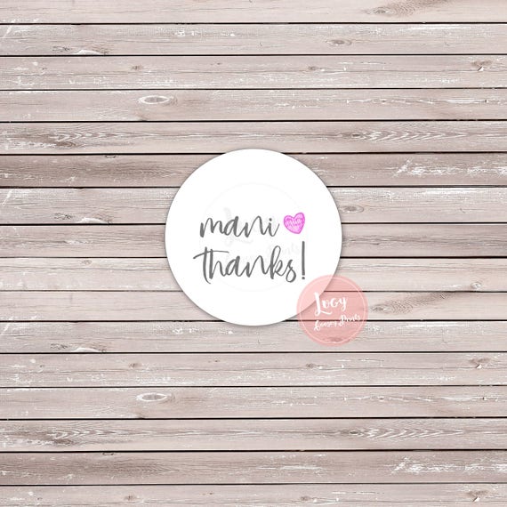 Mani Thanks Printable Party Favor Tags Instant Download Pink - Etsy