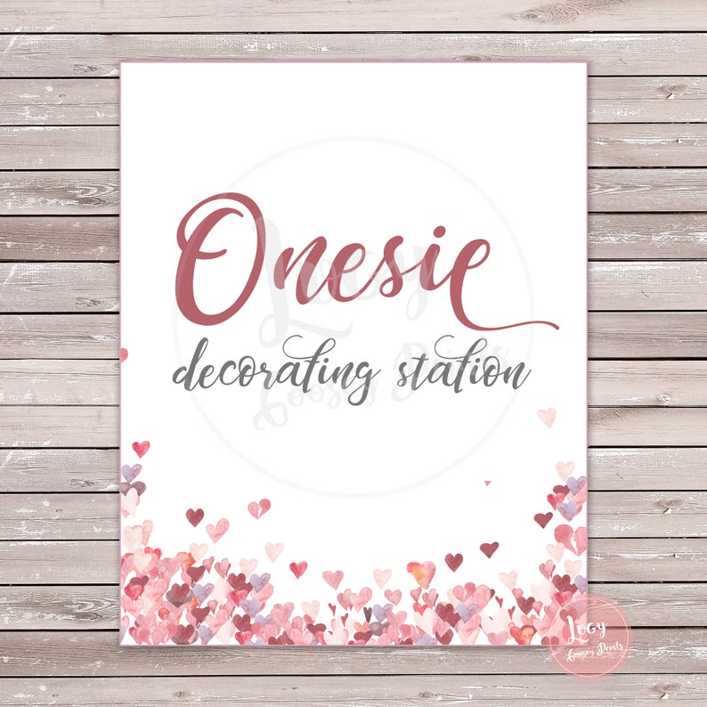 Onesie Decorating Station Sign - Instant Download - Baby Shower ...