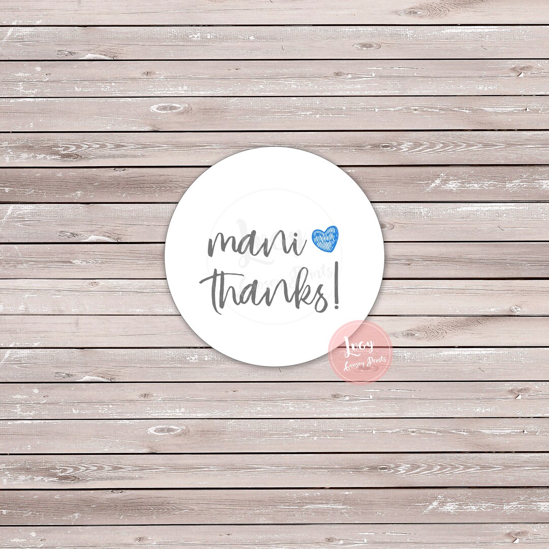 Mani Thanks Printable Favor Tag, Instant Download, Party Favor - Etsy
