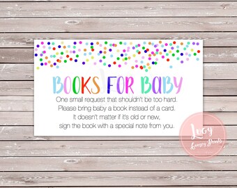 Books for Baby Insert, Instant Download, Sprinkle Themed