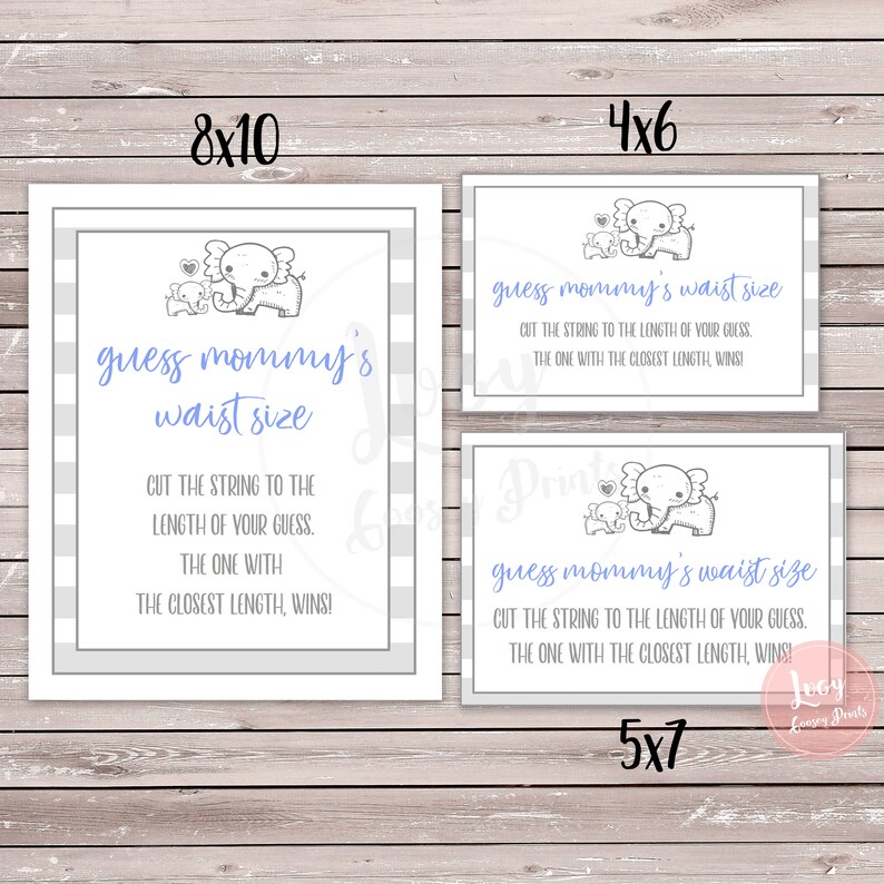 Guess Mommy's Waist Size Printable Game, Baby Shower / Baby Sprinkle