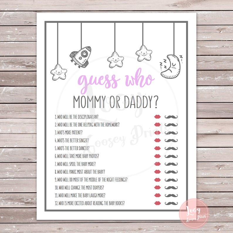 guess who mommy or daddy printable game instant download