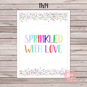 Sprinkled with Love Sign - Instant Download, Baby Shower / Baby Sprinkle Sign