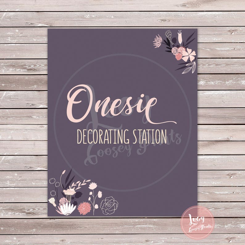 Onesie Decorating Station Printable Signs - Instant Download - Baby ...