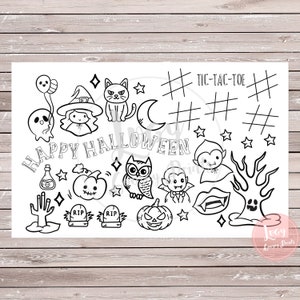 Halloween Coloring Placemat - Printable Download