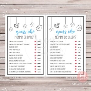 Guess Who Printable Game - Instant Download - Baby Shower Game - Etsy
