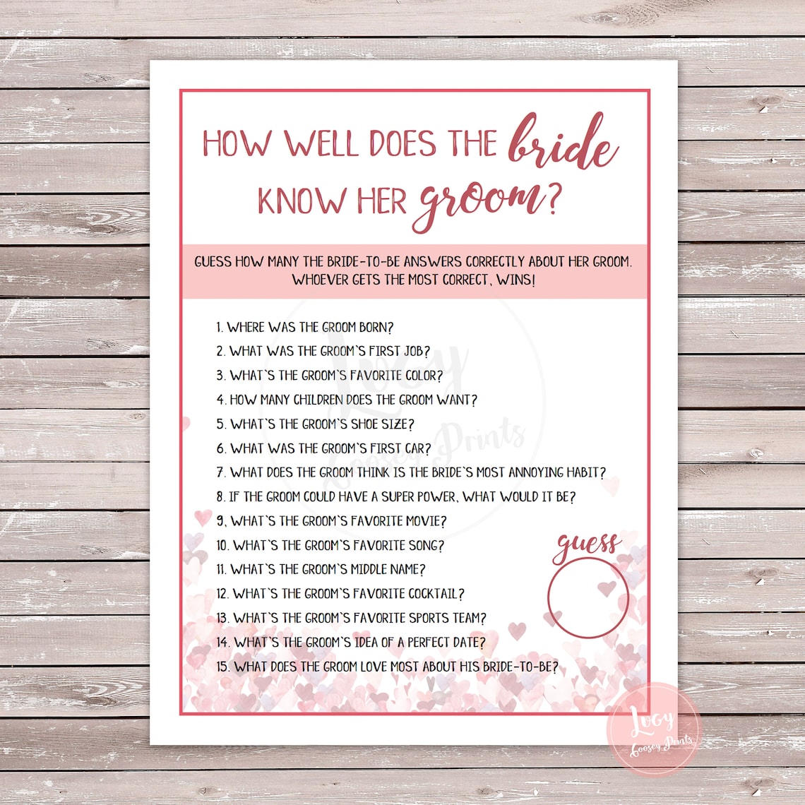  how well does the bride know the groom instant download etsy