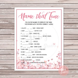 Name that Tune Printable Game - Instant Download - Baby Shower / Baby Sprinkle
