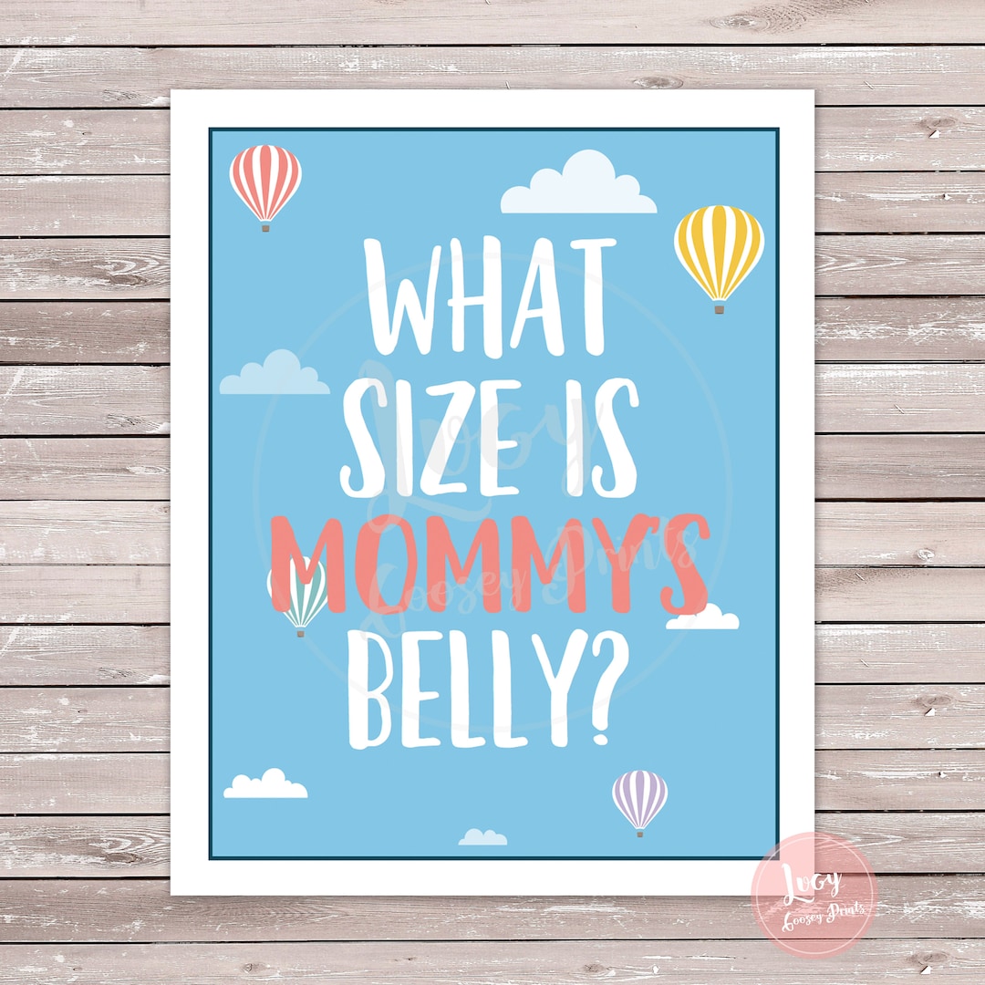 What Size is Mommy's Belly Printable Game Instant Etsy