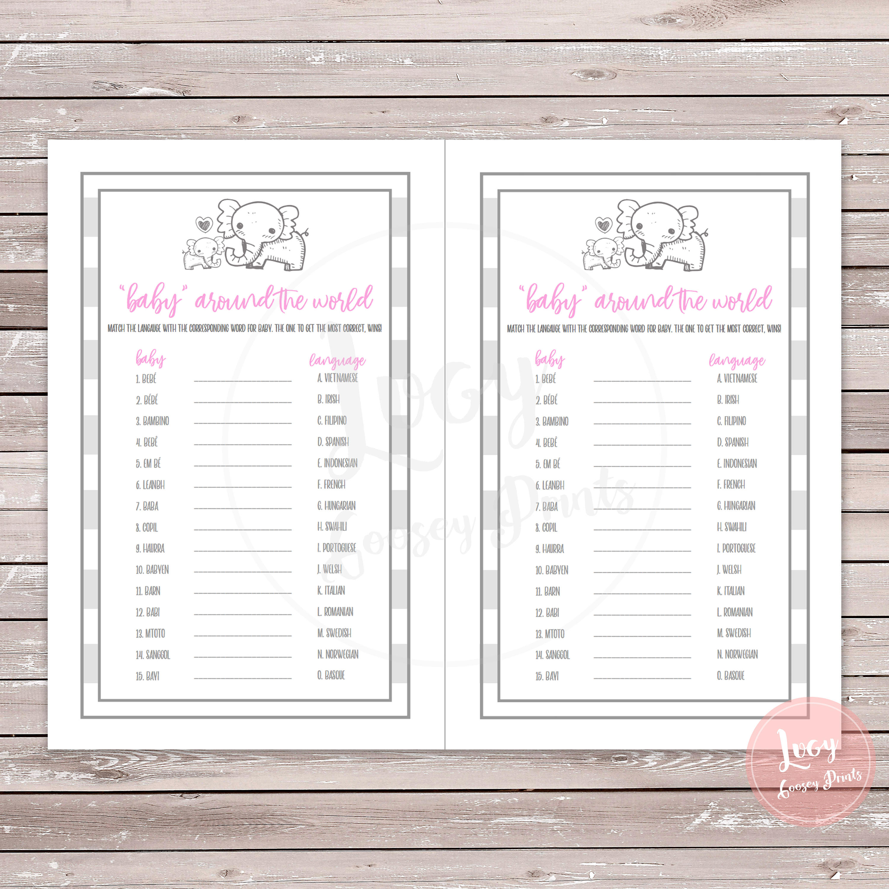 Baby Around the World Instant Download Printable Game - Etsy UK