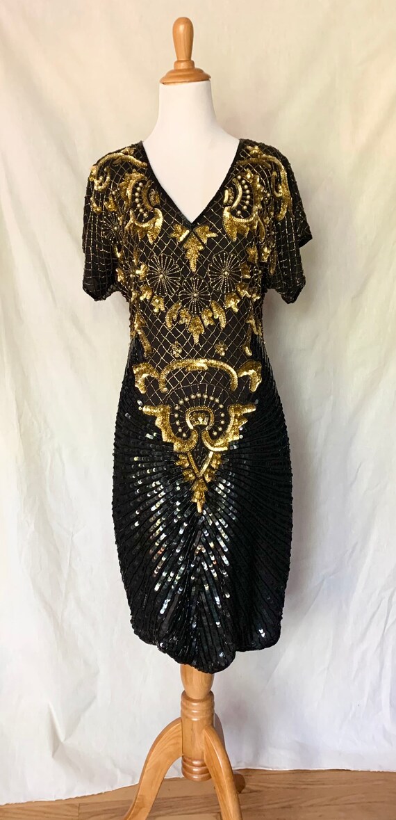 Laurence Kazar Sequined Cocktail Dress - image 2