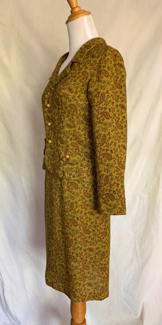 1960s Paisley Skirt Suit Set - image 6