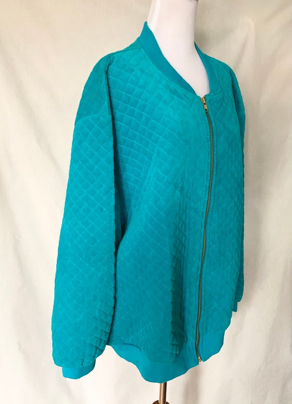 1980s Quilted Velour Jacket - image 3
