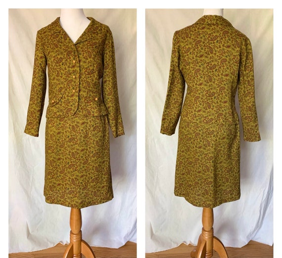 1960s Paisley Skirt Suit Set - image 2