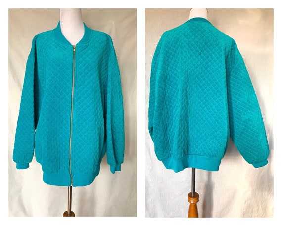 1980s Quilted Velour Jacket - image 1