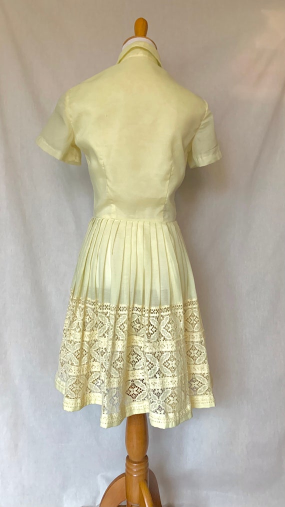 50s Day Dress with Lace Skirt - image 3