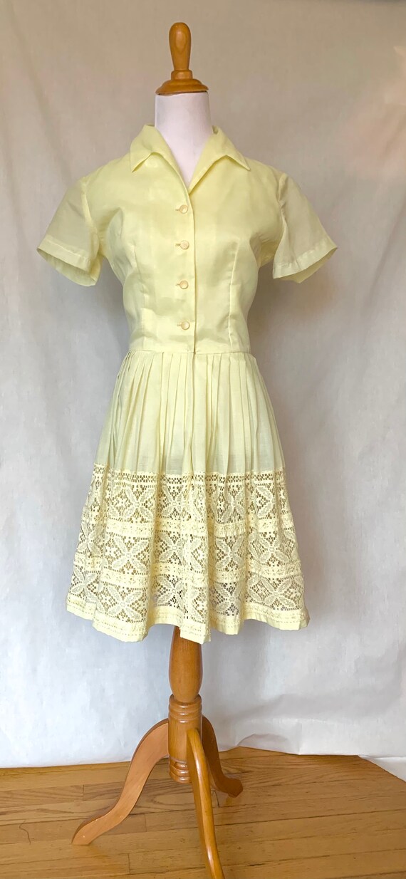 50s Day Dress with Lace Skirt - image 2