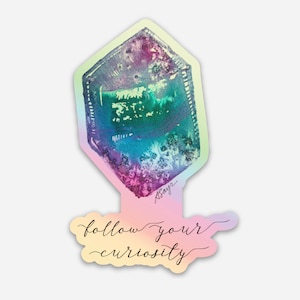 Fluorite Crystal Holographic Sticker