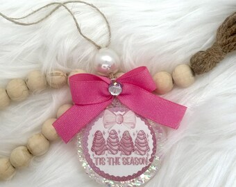 Tis The Season Car Freshie, Tortitas navideñas, Car Freshie navideño, Car Freshie femenino preppy, Regalo para ella, Agradecimiento a los maestros