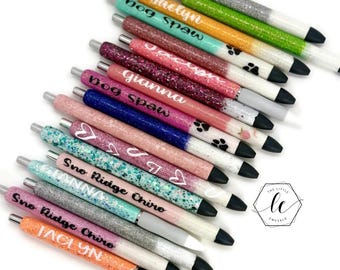 Caneta em gel Papermate Inkjoy personalizada com glitter, caneta recarregável personalizada.