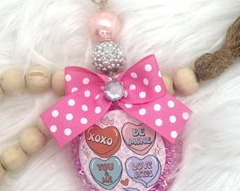 Conversation Hearts Car Freshie, Valentine's Day Aroma Bead, Car Decoration
