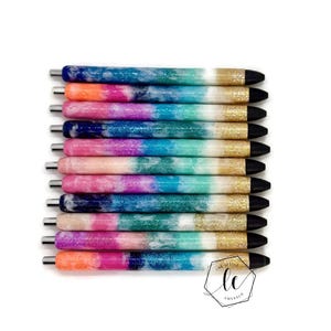Glitter Beach Pens, Glitter Pen, Beach Sunset Glitter Pens, Custom Inkjoy Gel Pen, Beach Life Pen, Refillable Pen, Personalized Pen