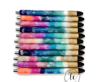 Glitter Beach Pens, Glitter Pen, Beach Sunset Glitter Pens, Custom Inkjoy Gel Pen, Beach Life Pen, Refillable Pen, Personalized Pen