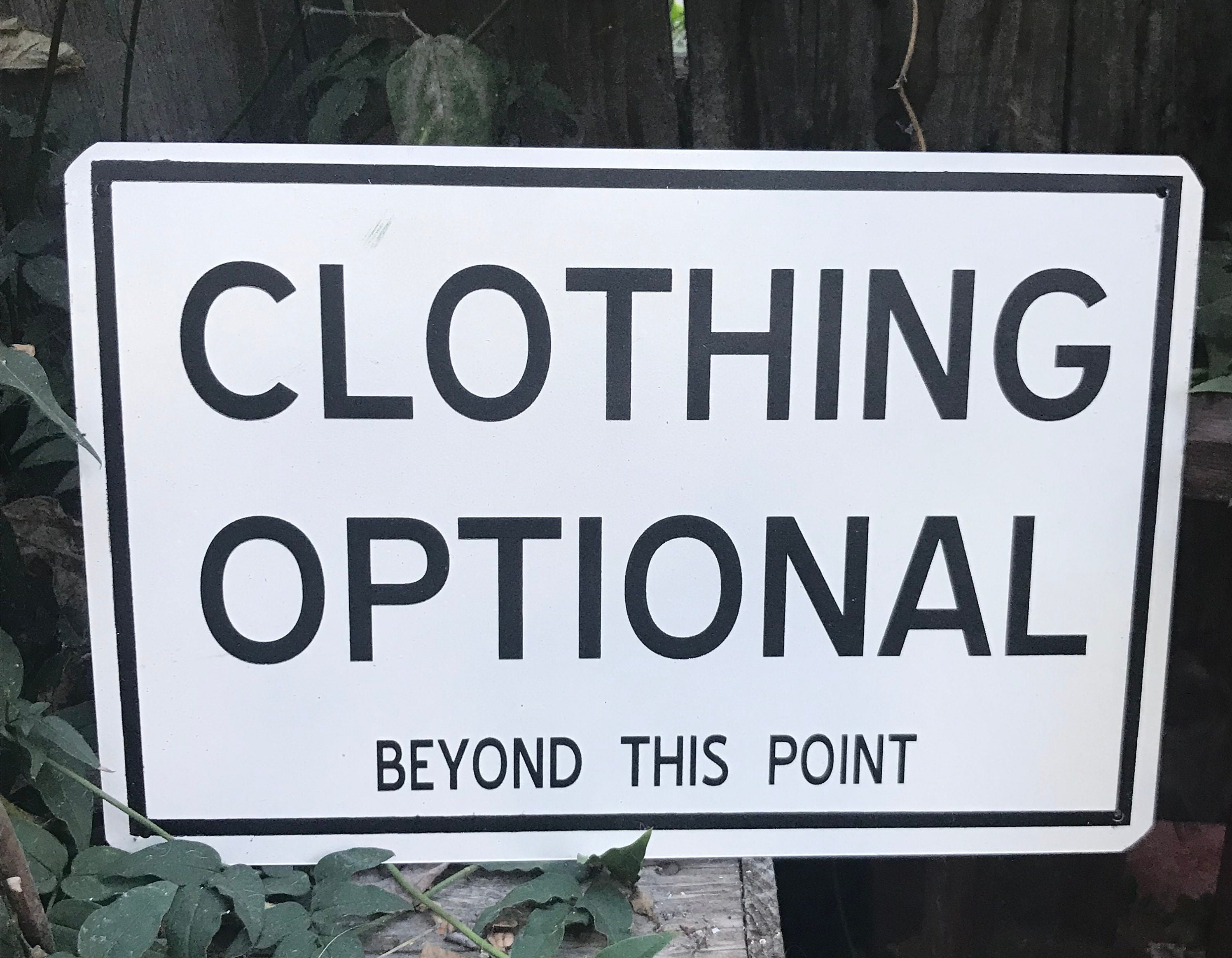 Clothing Optional Sign Metal Etsy