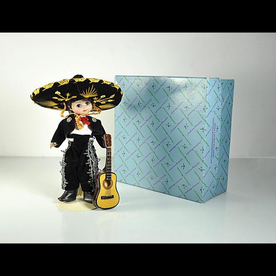 Madame Alexander Mexico Doll, 8 Inch International Series, Original Box, Sombrero and Guitar