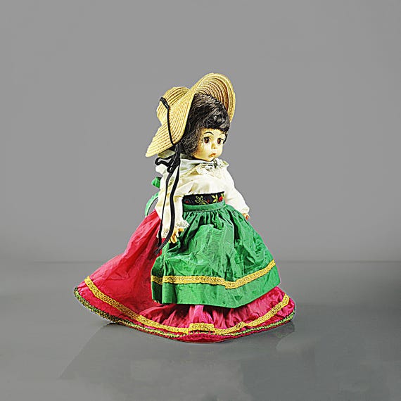 Madame Alexander Italy Doll – 8 Inch International Series – Folk Dress & Bonnet – 1960s Collectible Doll