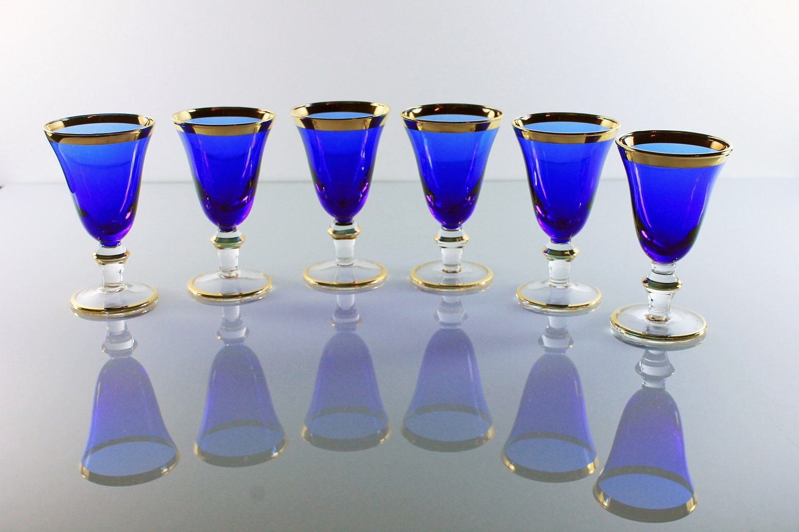 Blue Cordial Glasses Dessert Glasses Liqueur Glasses Cocktail Glasses Set Of 6 Barware
