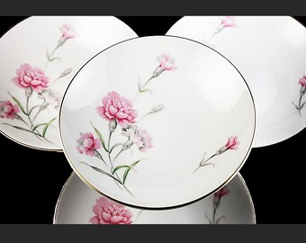 Fruit Bowls, Royal Court, Carnation, Pink and White, Dessert Bowls, Set of 4