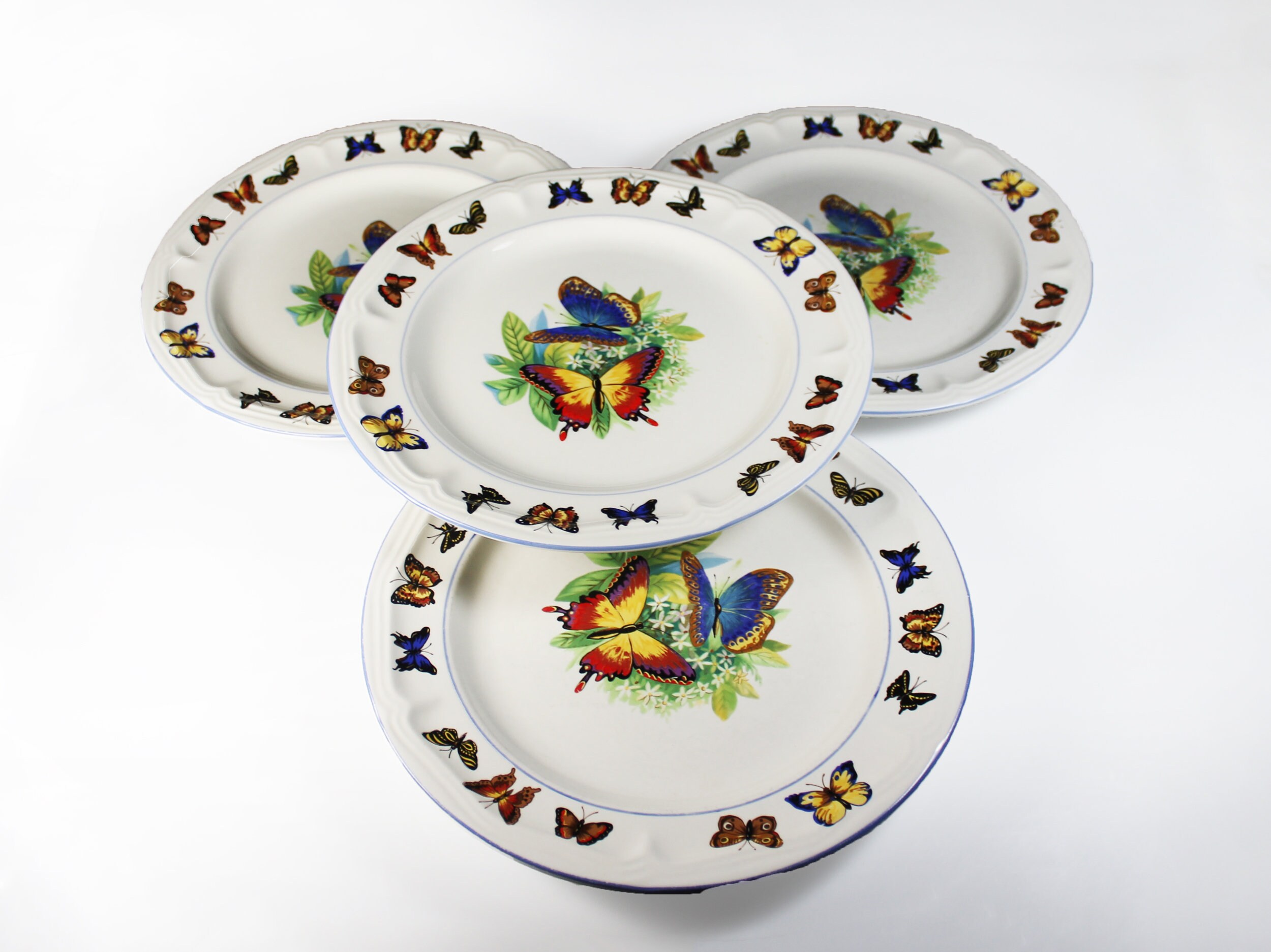 Dinner Plates, Tabletops Unlimited, Butterflies, Set of 4