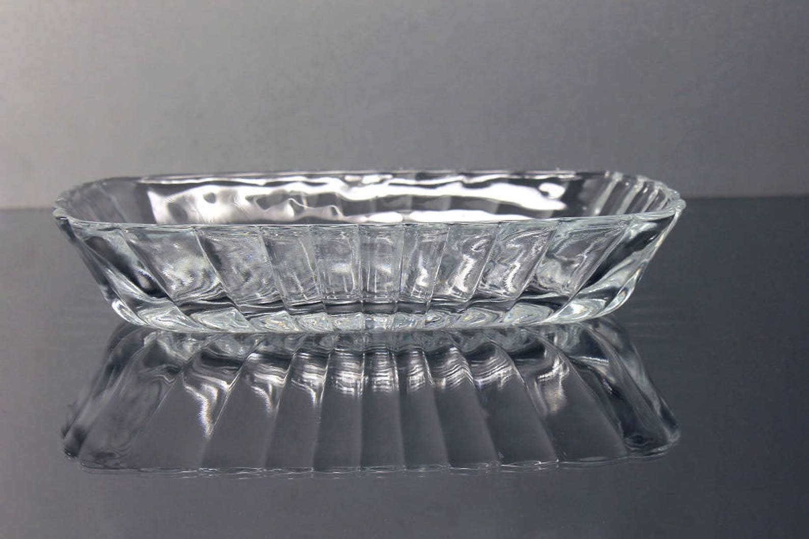 Relish Dish Rectangular Bowl Pressed Glass Clear Glass | Etsy