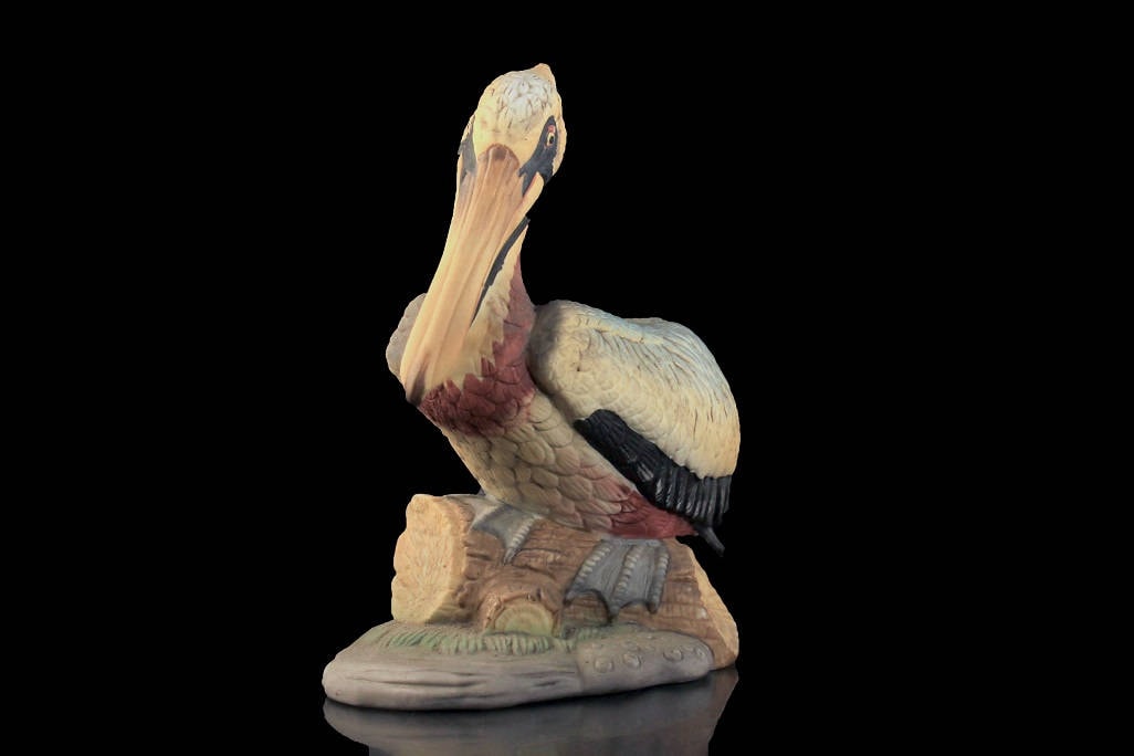 Pelican Figurine, Lefton China, Nest Egg Collection, Porcelain Bisque