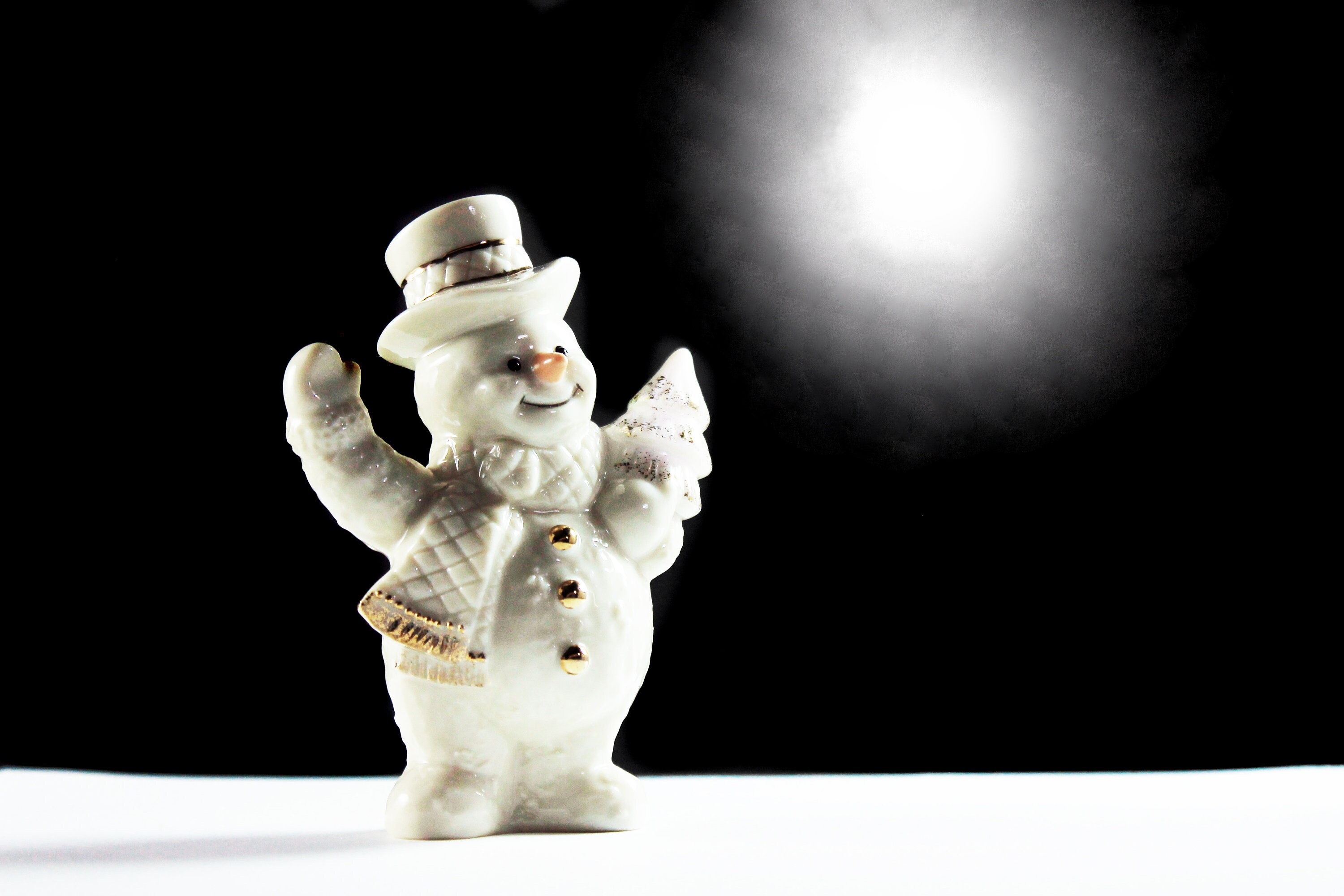 Lenox Snowman Figurine, Winter Ornament, Winter Decor, Snowman with