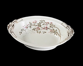 Antique Oval Vegetable Bowl, B & D Limoges, Bawo and Dotter, Hard To Find, Floral Pattern, Gold Trimmed