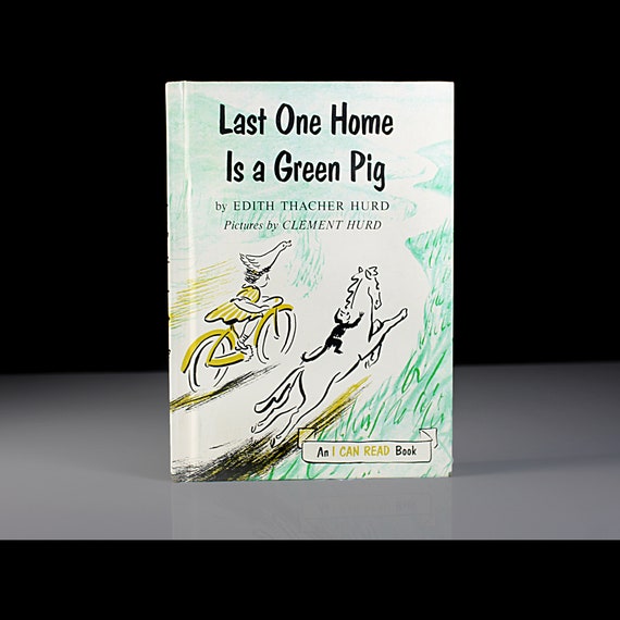 Children's Hardcover Book, Last One Home Is a Green Pig, Edith Thacher Hurd, Animals, Fiction, Illustrated