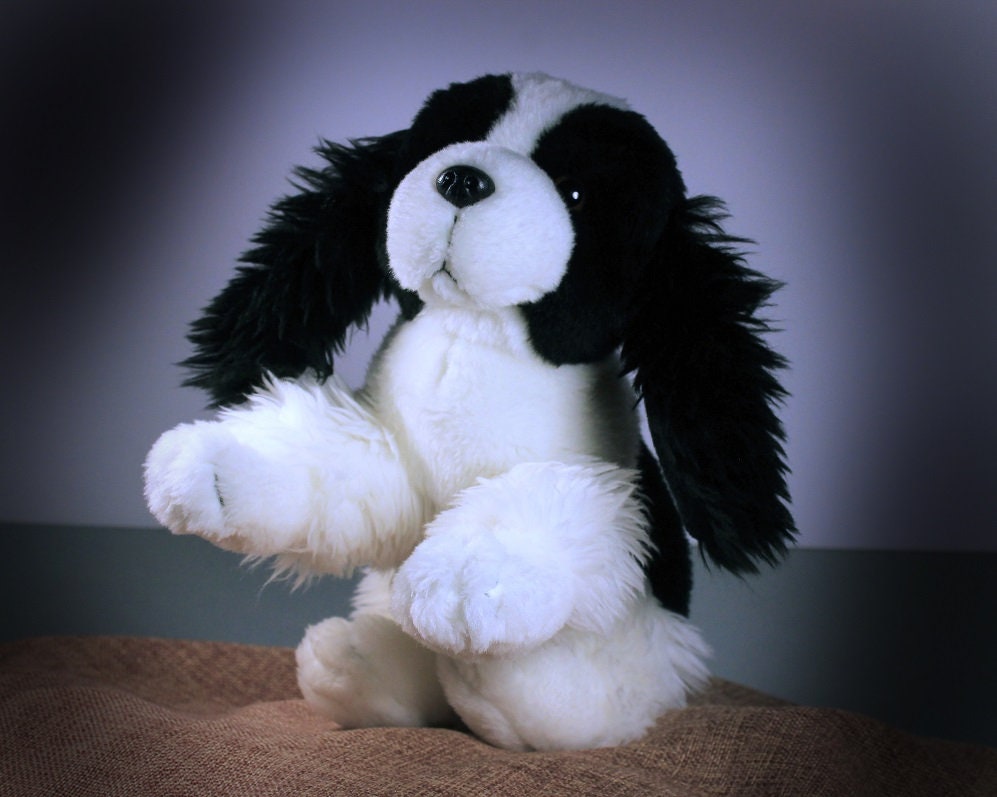 Plush Dog, Animal Alley, Cocker Spaniel, Black and White, Stuffed Animal, Small Plush Dog