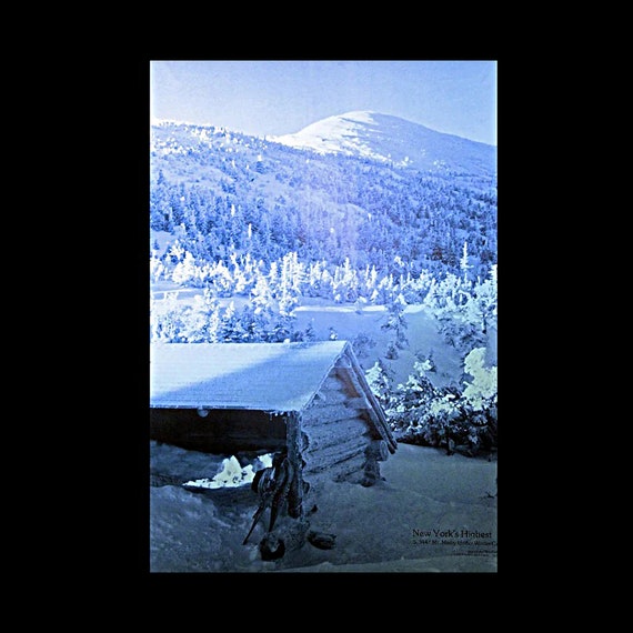 Vintage Poster, Mt Marcy, New York, 18x24 Inches, Landscape Poster, Photography Poster, Color Poster, Adirondack Mt. Poster, Winter Poster